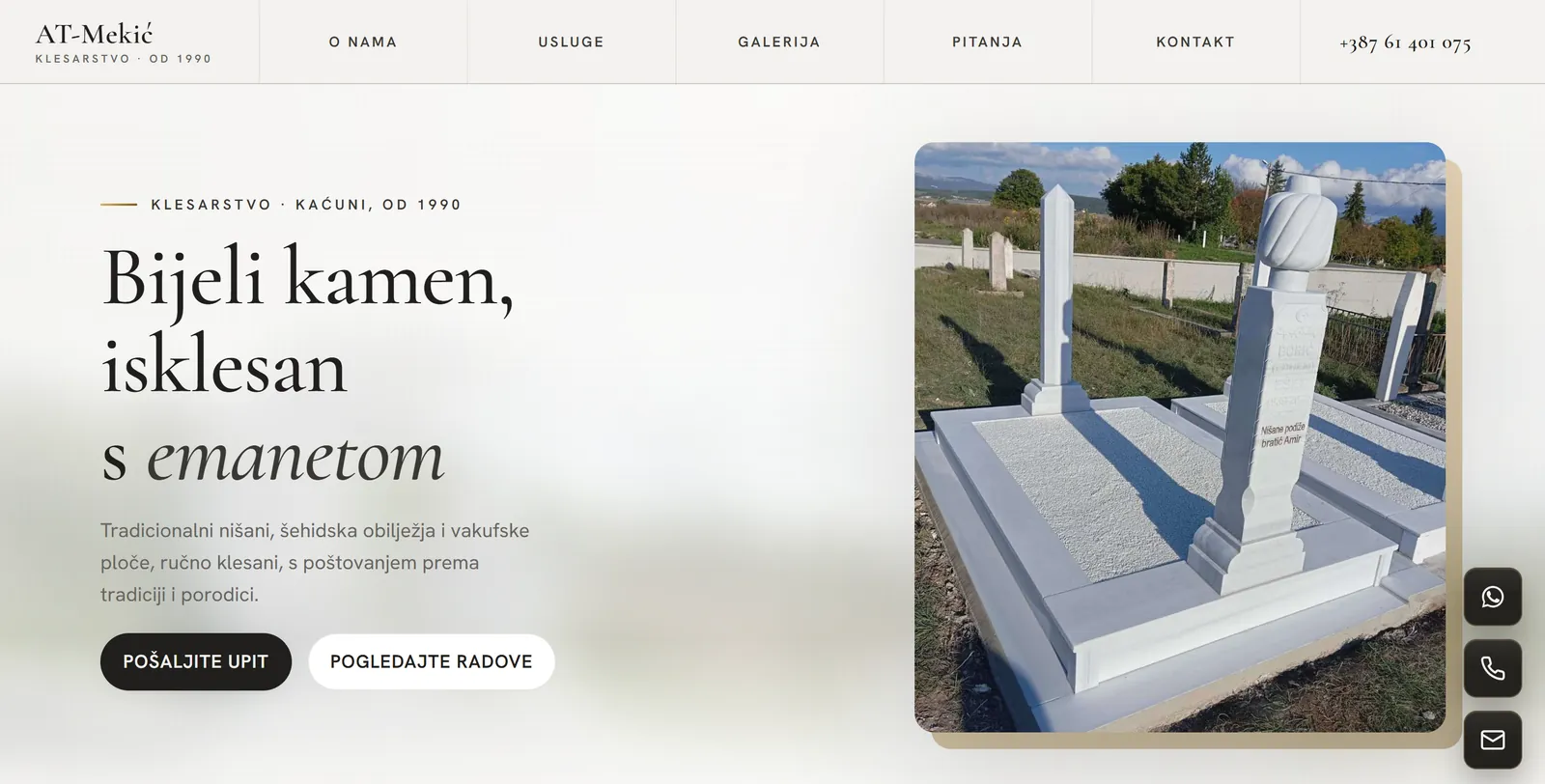 Website AT-Mekić Klesarstvo — at-mekic.com