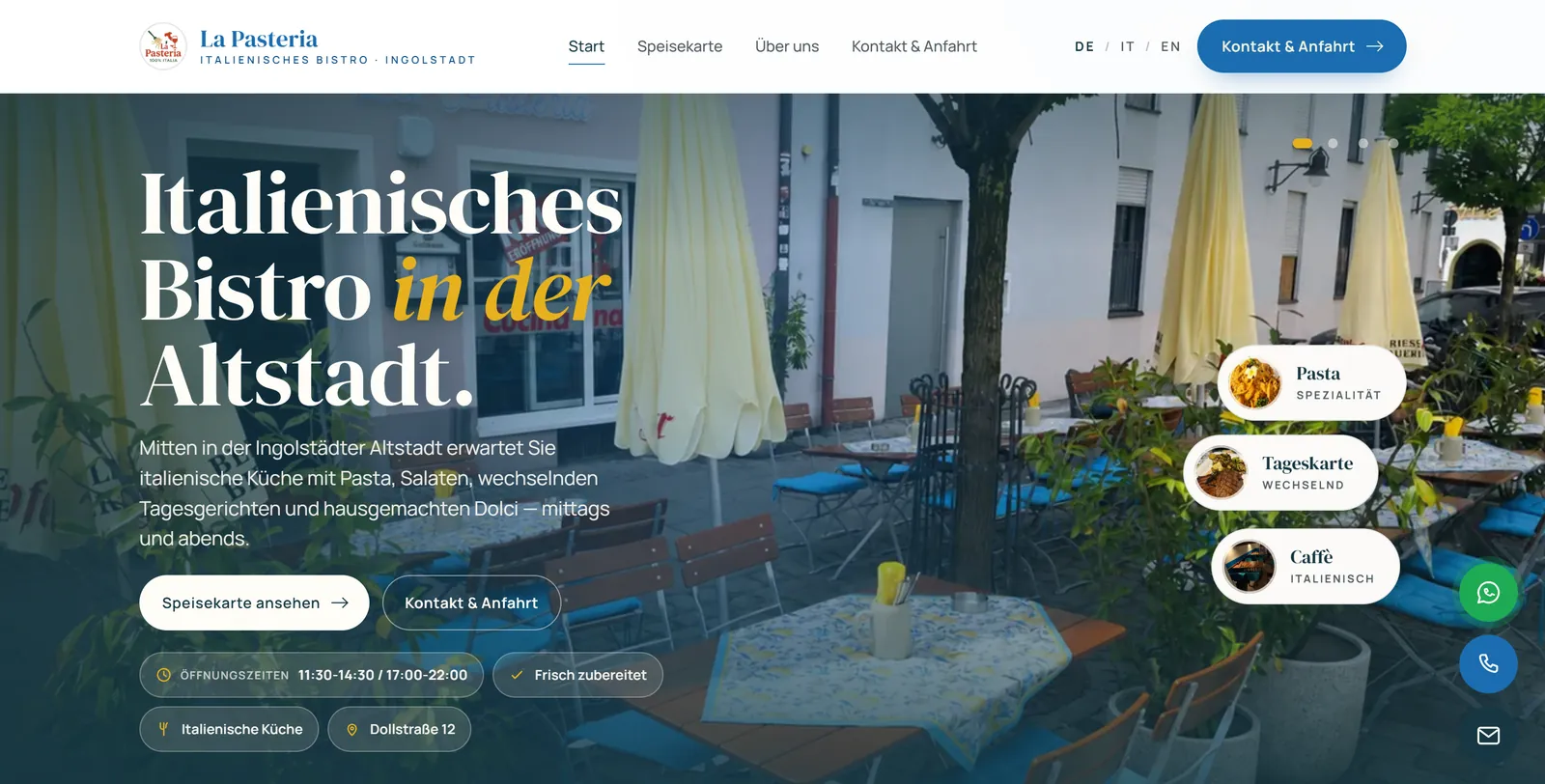 Website La Pasteria — lapasteria-ingolstadt.de